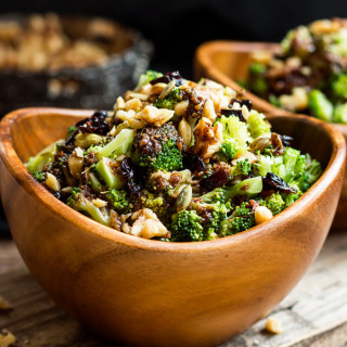 Chopped Broccoli Salad with Balsamic, Walnuts and Cranberries
