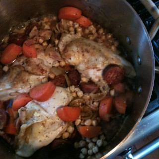 Chorizo Chicken chickpea stew