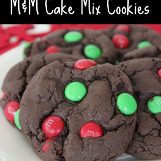 Christmas M and M Cake Mix Cookies