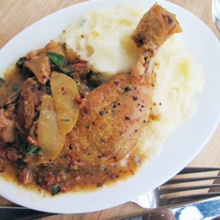 Cider-Braised Chicken with Apples, Bacon, and Sage