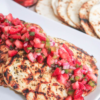 Cilantro-Lime Grilled Chicken with Strawberry-Jalapeño Salsa