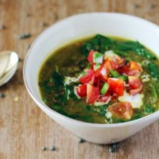 Coconut Green Lentil Soup with Spinach