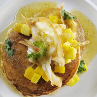 Coconut Pancakes with Ginger-Lime Syrup