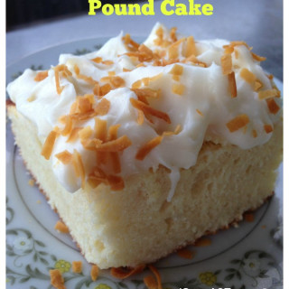 Coconut Cream Cheese Pound Cake Recipe with frosting