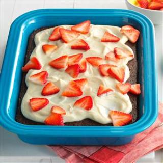 Cola Cake with Strawberries and Cream Recipe