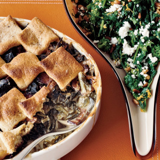 Collard Cobbler with Cornmeal Biscuits