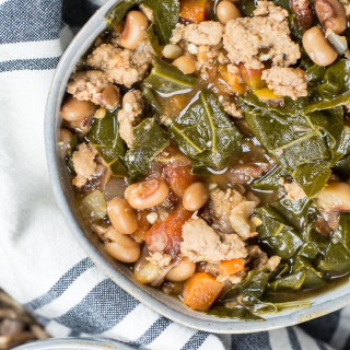 Collard Green and Black Eyed Pea Soup (Instant Pot)