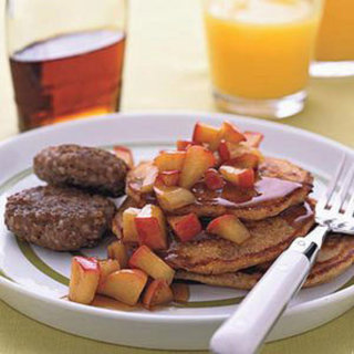 Corn Cakes with Apples and Sausage