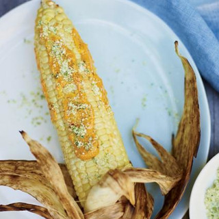 Corn on the Cob with Curry Mayonnaise and Chile Salt