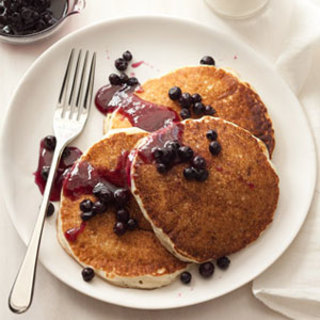 Cottage Cheese Pancakes with Blueberry Compote