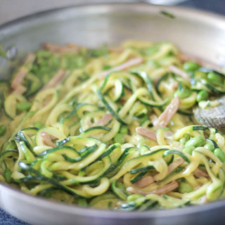 Courgette and chicken carbonara