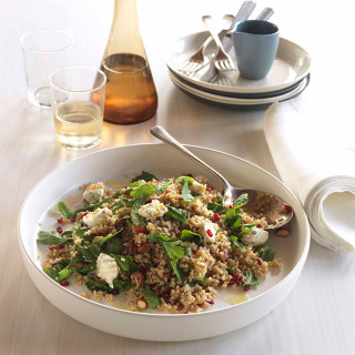 Cracked wheat and freekah salad with barberry dressing
