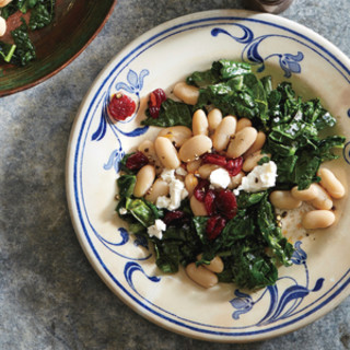 Cranberry-Goat Cheese White Bean and Kale Salad