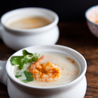Creamy Cauliflower Soup with Piri Piri Shrimp