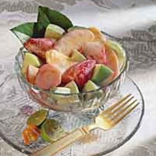 Creamy Fruit Salad with fresh Basil