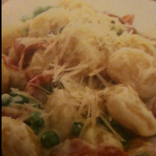 Creamy Gnocchi with Sweet Peas and Prosciutto