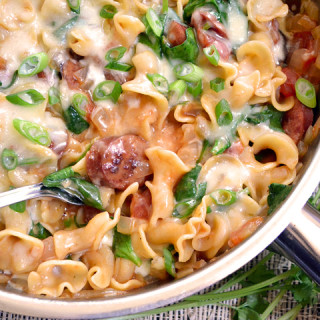 creamy spinach &amp; sausage pasta