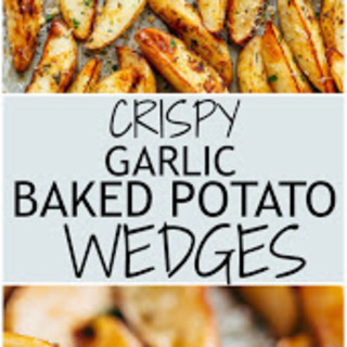 Crispy Garlic Baked Potato Wedges