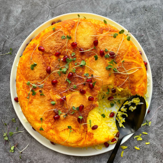 Crispy Persian Potato and Saffron Tahdig