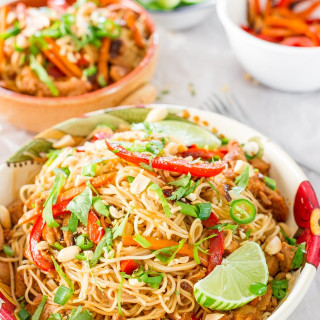 Crockpot Chinese Pork with Noodles