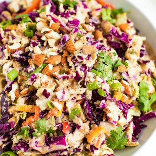 Crunchy Asian Chopped Salad with Creamy Almond Dressing
