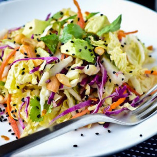 Crunchy Cabbage Salad with Peanut Dressing