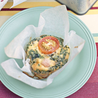Crustless ham and spinach quiches