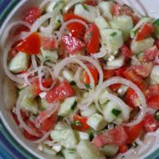 Cucumber-Tomato-Onion salad