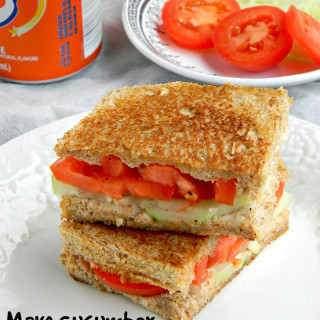 Cucumber Tomato Sandwich Recipe / Picnic Sandwich Recipe