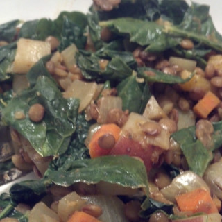 Curried Lentils and Kale Greens