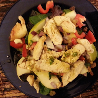 Curried Pear, Pistachio and Grilled Chicken Salad