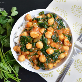 Curried Chickpeas with Spinach