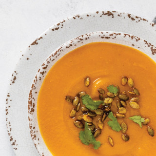 Curry Butternut Squash Soup with Spiced Pepitas