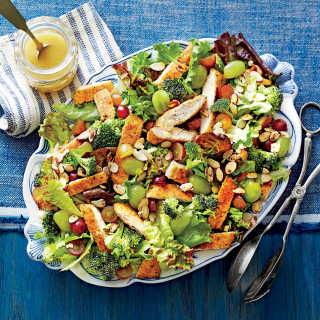 Dixie Chicken Salad with Grapes, Honey, Almonds and Broccoli