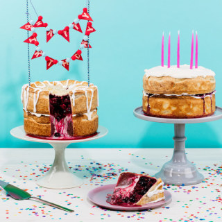 Double-Decker Chocolate and Cherry-Raspberry Birthday Pie