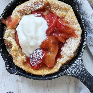 Dutch Baby Pancake with Stewed Plums