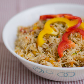 Easy Capsicum Fried Rice / Bell Pepper Rice Recipe