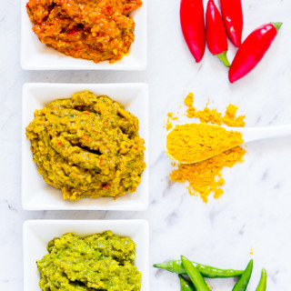 Easy, Thai-Style Red, Yellow and Green Curry Pastes