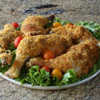 Easy Oven Fried Chicken With Corn Flake Crumb Coating