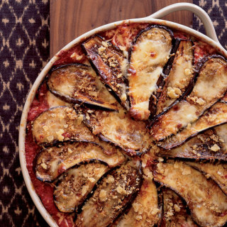 Eggplant Parmesan with Crisp Bread Crumb Topping