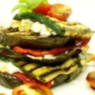 Eggplant stack with goats cheese