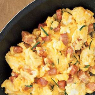 Eggs With Ham, Cheddar, and Chives