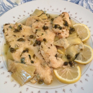 Escalope of Chicken with Artichokes and Capers