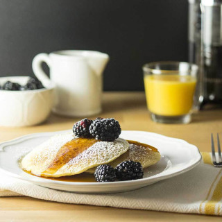 Fabulous Lemon Ricotta Pancakes with Blackberries (Vegan)