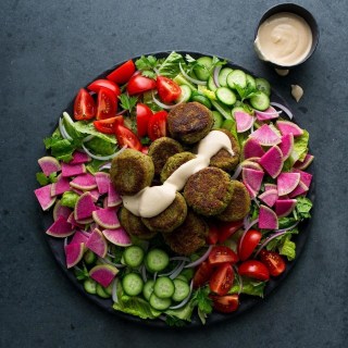 Falafel Salad with Lemon-Tahini Dressing Recipe