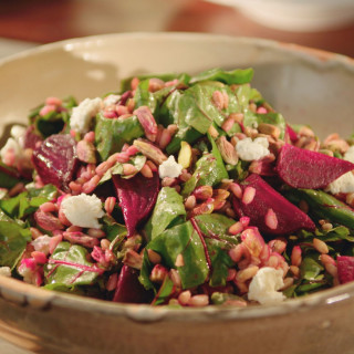 Farro, Roasted Beet and Goat Cheese Salad