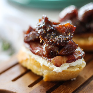 Fig Compote, Bacon, and Goat Cheese Crostini