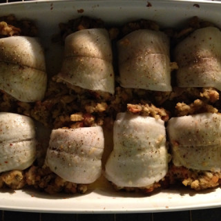 Flounder Stuffed with Clam Stuffing