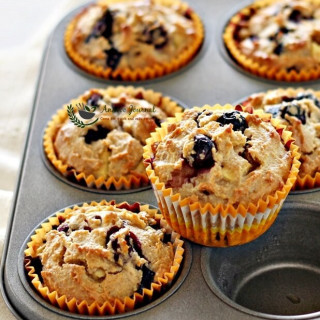 Flourless Blueberry Apple Muffins