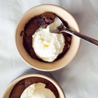 Flourless Molten Chocolate Cake for Two